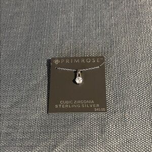 Primrose Sterling Silver Necklace with Cubic Zirconia Pendant